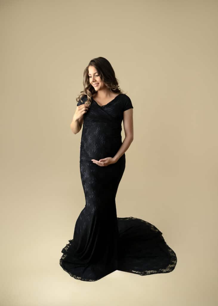 black maternity gown
