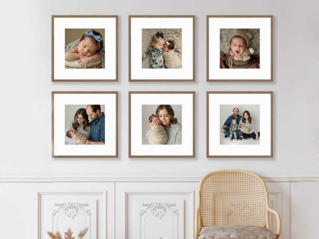 collage wall mock up for utah newborn photographer to share with clients
