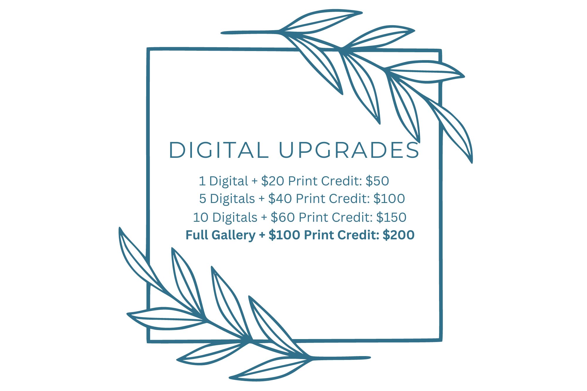 digital upgrade packages including print credits