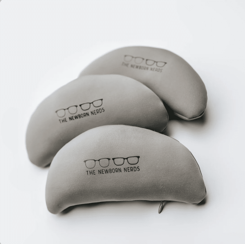 sleepy vibes from newborn nerds posing prop