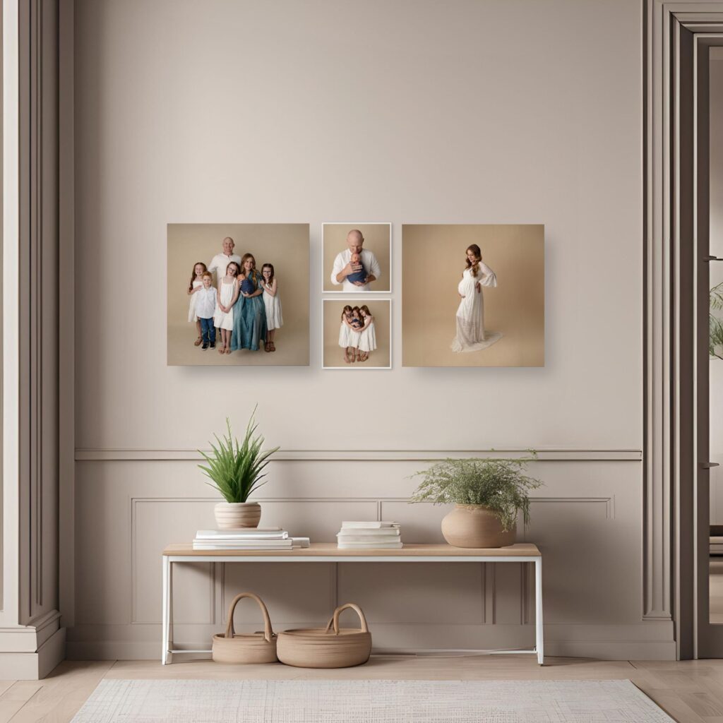 newborn photographer salt lake city portraits on wall